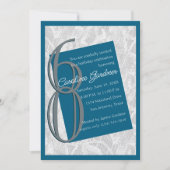 任意の数値誕生日任意の色（レース付き） 招待状 (正面)