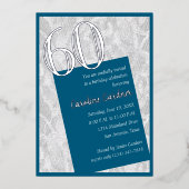 任意の数値誕生日任意の色（レース付き） 箔招待状 (正面)