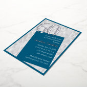 任意の数値誕生日任意の色（レース付き） 箔招待状 (回転した状態)