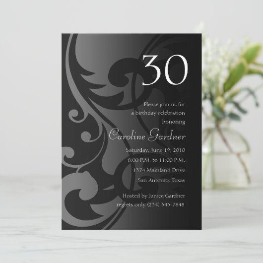 任意の数値誕生日招待状 コンテンポラリー 招待状 (スタンド正面)