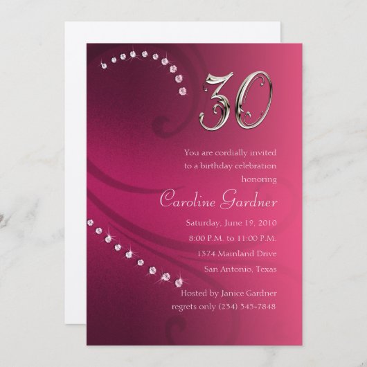 任意の数値誕生日招待状 招待状 (正面/裏面)