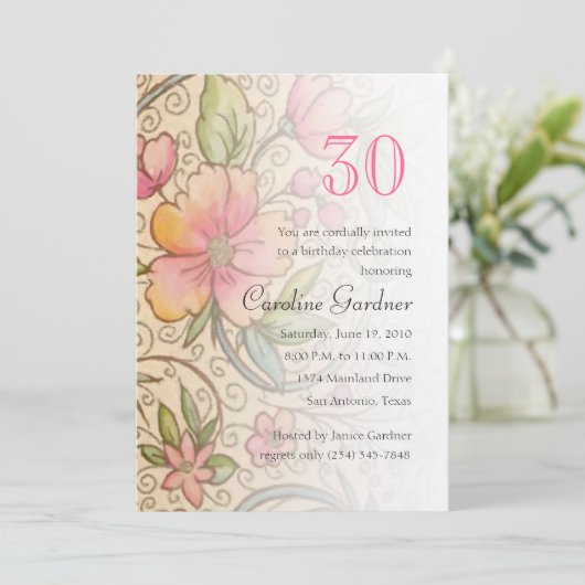 任意の数値誕生日招待状 招待状 (スタンド正面)