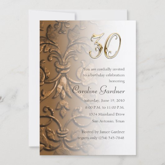 任意の数値誕生日招待状 招待状 (正面)