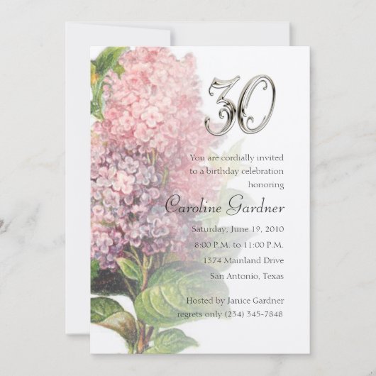 任意の数値誕生日招待状 招待状 (正面)