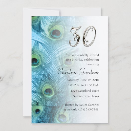 任意の数値誕生日招待状 招待状 (正面)