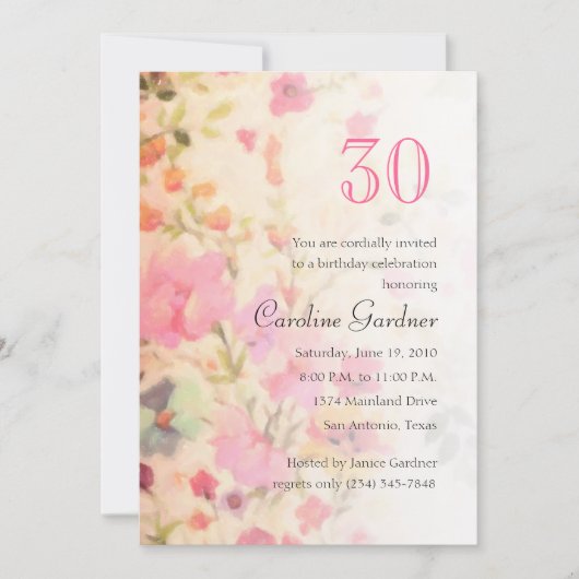 任意の数値誕生日招待状 招待状 (正面)