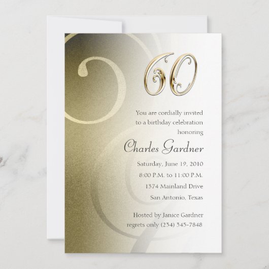 任意の数値誕生日 招待状 (正面)