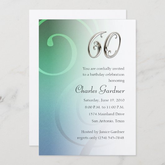 任意の数値誕生日 招待状 (正面/裏面)