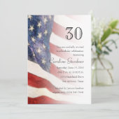 任意の数字の誕生日招待状 アメリカ国旗 招待状 (スタンド正面)