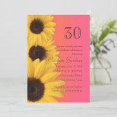 任意の数誕生日招待状イエローサンフラワー 招待状 (スタンド正面)
