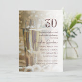 任意の数誕生日招待状シャンパングラス 招待状 (スタンド正面)