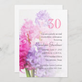 任意の数誕生日招待状ヒアシンス 招待状 (正面/裏面)