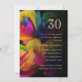 任意の数誕生日招待状レインボーバラ 招待状 (正面)