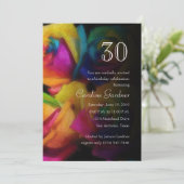 任意の数誕生日招待状レインボーバラ 招待状 (スタンド正面)