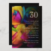 任意の数誕生日招待状レインボーバラ 招待状 (正面/裏面)