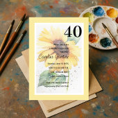 任意の数誕生日黄色ひまわり 招待状