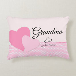 任意の文字おばあちゃんエスト祖母ベビーピンク アクセントクッション