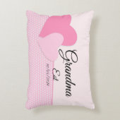 任意の文字おばあちゃんエスト祖母ベビーピンク アクセントクッション (正面(垂直))