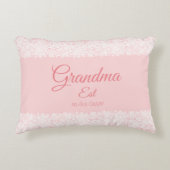 任意の文字おばあちゃんエスト祖母ベビーピンク アクセントクッション (正面)