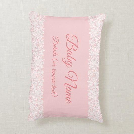 任意の文字おばあちゃんエスト祖母ベビーピンク アクセントクッション (裏面(縦))