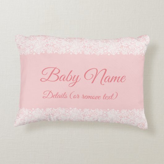 任意の文字おばあちゃんエスト祖母ベビーピンク アクセントクッション (裏面)
