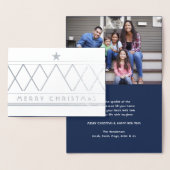 任意の文字と写真ミニマルモダンリストメリークリスマス 箔カード (ディスプレー)