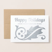 任意の文字の写真ハッピーホリデー企業の 箔カード (封筒付き正面)