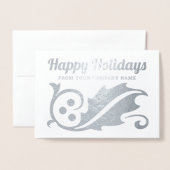 任意の文字の写真ハッピーホリデー企業の 箔カード (封筒付き正面)