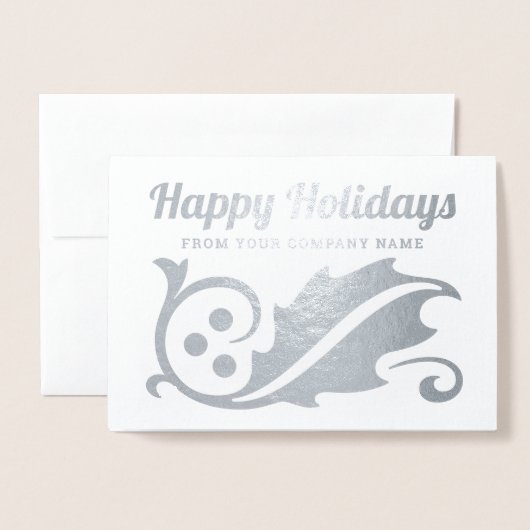 任意の文字の写真ハッピーホリデー企業の 箔カード (封筒付き正面)