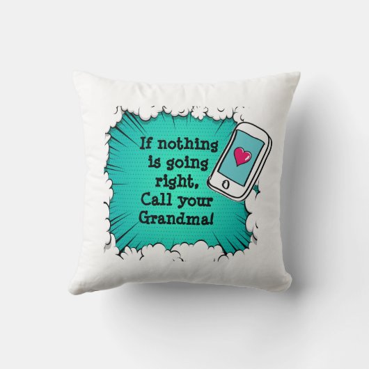 任意の文字の変更 – おばあちゃんのギフトピローを呼び出す クッション (裏面)