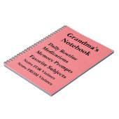 任意の文字の変更 – 祖母の認知症ノートブック ノートブック (左側)