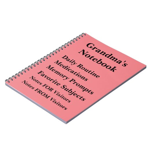 任意の文字の変更 – 祖母の認知症ノートブック ノートブック (左側)