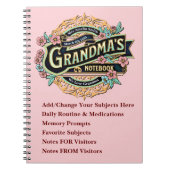 任意の文字の変更 – 祖母の認知症ノートブック ノートブック (正面)