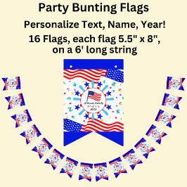 任意の文字の変更USAフラグ独立記念日National バンティングフラッグ