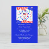 任意の文字の変更USAフラグ独立記念日National 招待状 (スタンド正面)