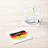 任意の文字の編集Germany Unity Day German Flag スクエアペーパーコースター (インサイチュ)