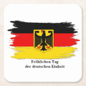 任意の文字の編集Germany Unity Day German Flag スクエアペーパーコースター (正面)