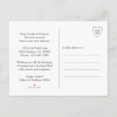 任意の文字イースター新しいアドレスホームフォト移動 案内ポストカード (裏面)