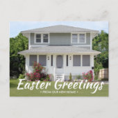 任意の文字イースター新しいアドレスホームフォト移動 案内ポストカード (正面)