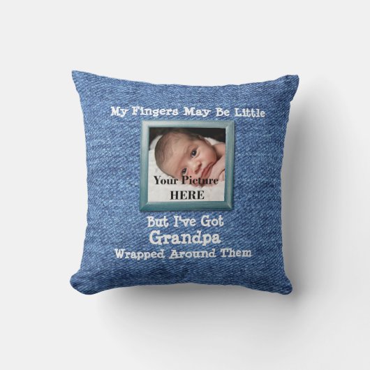 任意の文字カスタマイズ写真おじいちゃん包まれたの変更 クッション (正面)