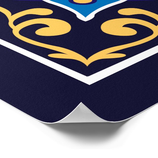 任意の文字カスタマイズ可能な青のアズレホス ポスター (角)