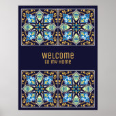 任意の文字カスタマイズ可能な青のアズレホス ポスター (正面)