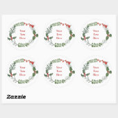 任意の文字カスタムホリデークリスマスパーソナライズされた ラウンドシール (シート)