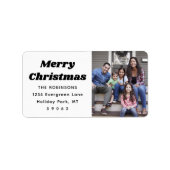 任意の文字クリスマスフォトシックレトロ差出人住所 ラベル (正面)