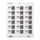 任意の文字クリスマスフォトシックレトロ差出人住所 ラベル (フルシート)