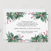 任意の文字クリスマスホリー&ベリー6フォトコラージュ シーズンカード (裏面)