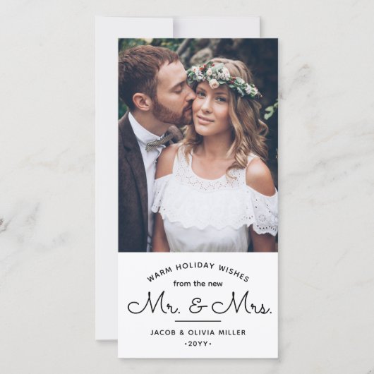 任意の文字シンプル2写真New Mr.そしてミセス シーズンカード (正面)