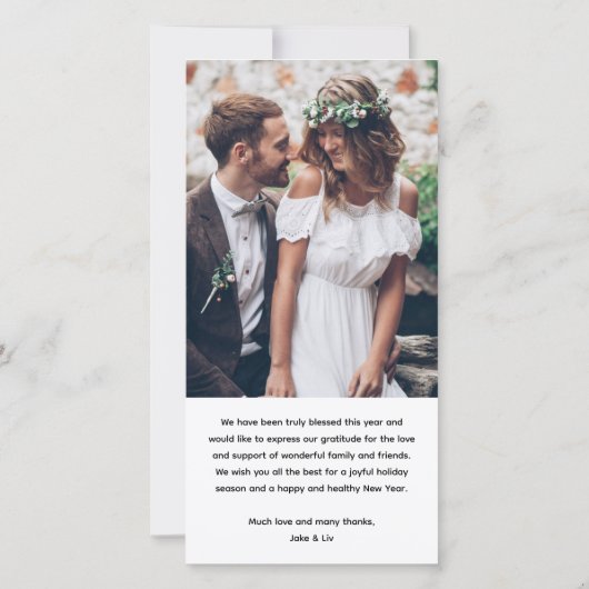 任意の文字シンプル2写真New Mr.そしてミセス シーズンカード (裏面)