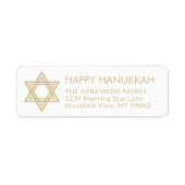 任意の文字スターオブデイヴィッドハヌカー差出人住所 ラベル (正面)