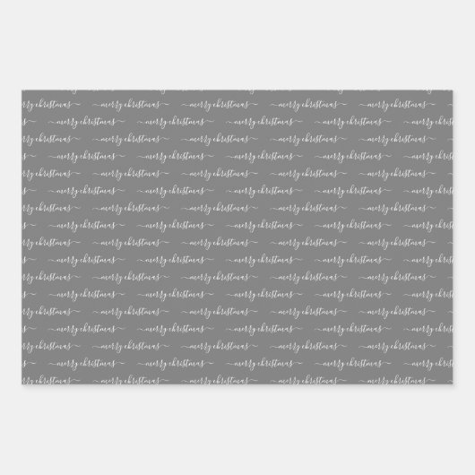 任意の文字タイポグラフィグモダンレーメリークリスマス ラッピングペーパーシート (正面2)